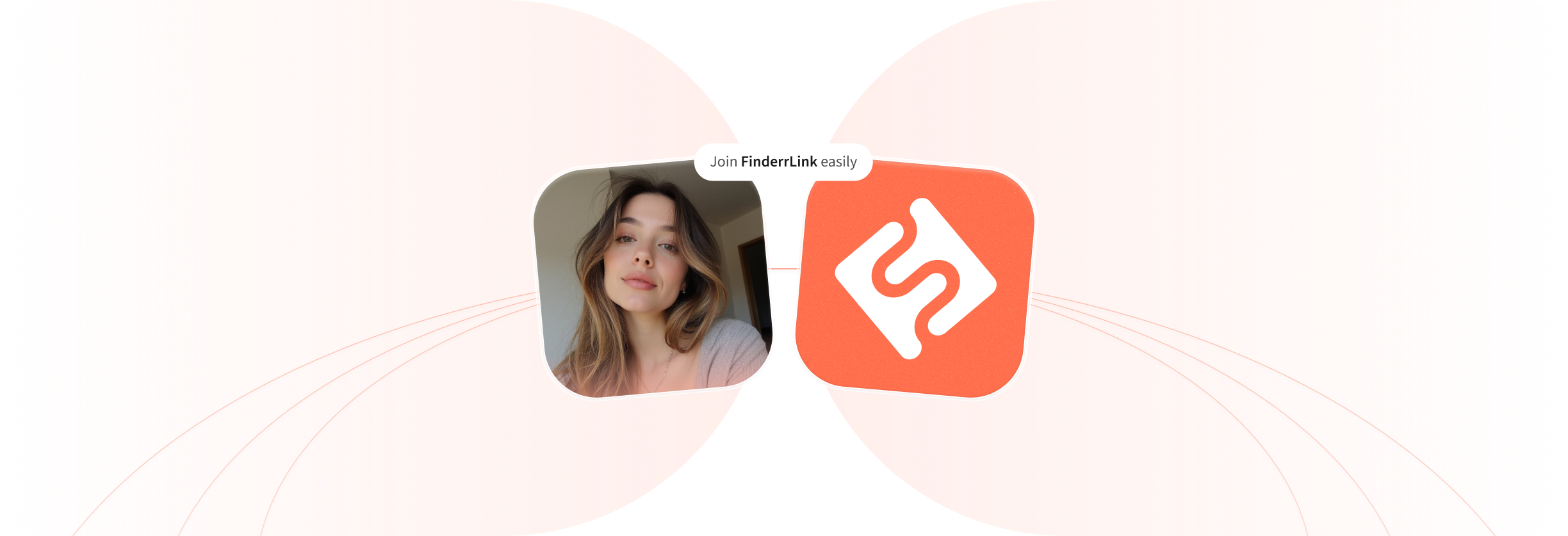 Join FinderrLink easily — profile photo connected to the FinderrLink mark